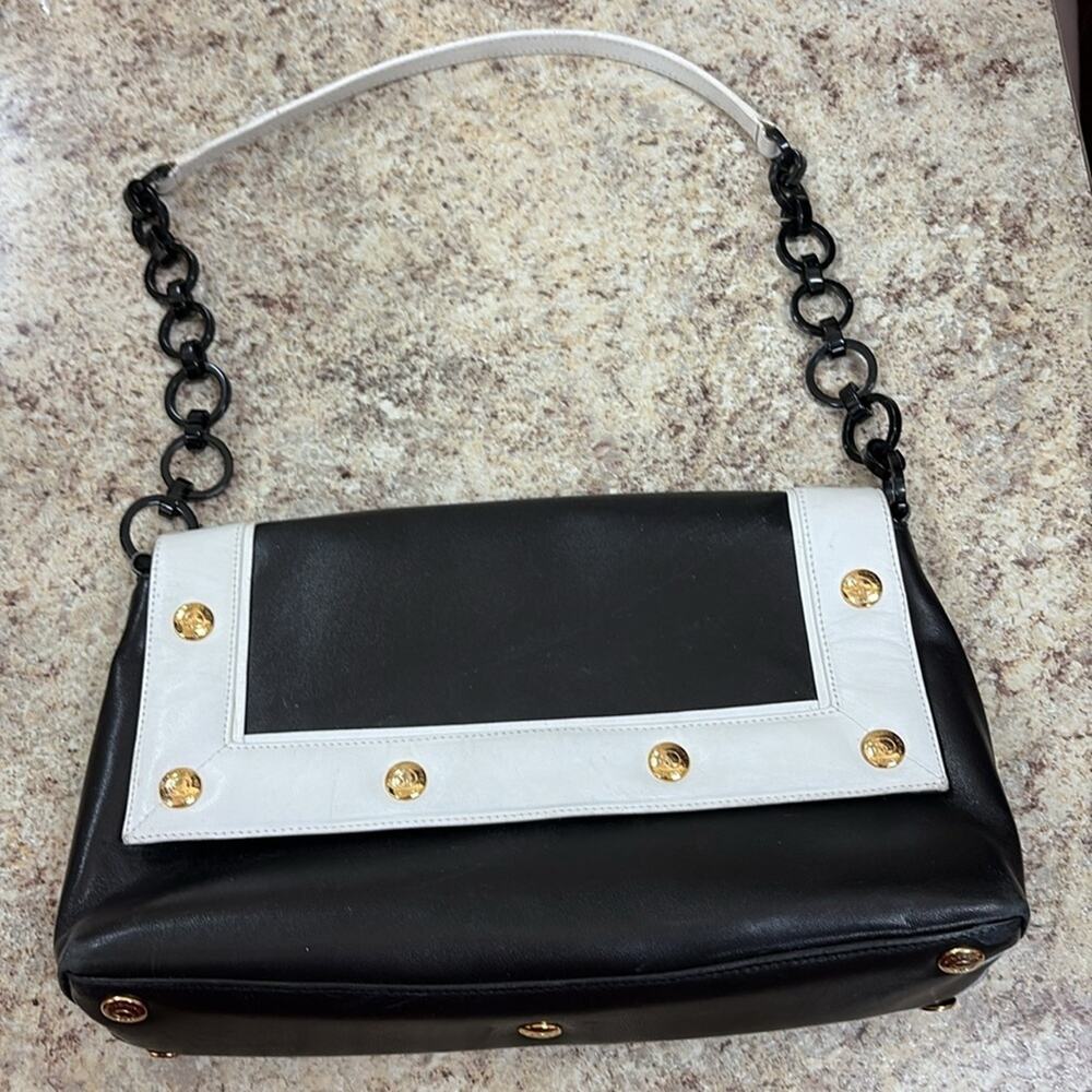 St John vintage Elegant Black and White Women's shoulder Bag